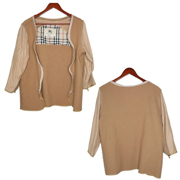 Vintage Burberry Nova Check Trim Rain Jacket Windbreaker Wool Liner Coat Brown - Picture 8 of 16